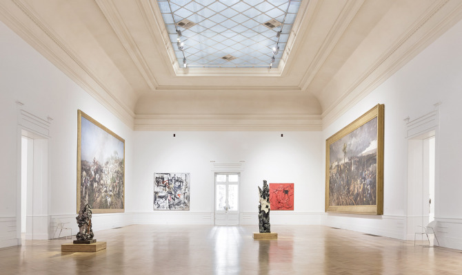 sala con esposizioni Galleria Nazionale Arte Moderna e Contemporanea