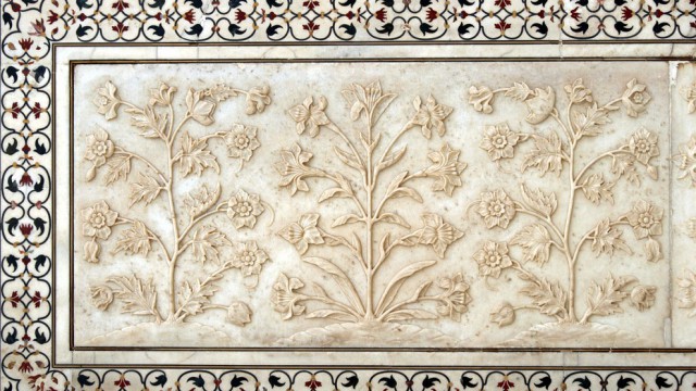 Marmi e decorazioni del Taj Mahal