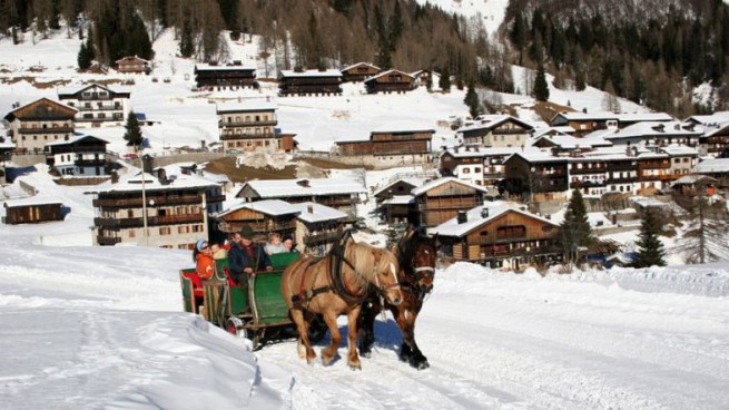 Sauris, slitta trainata da cavalli