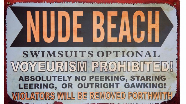 Segnale spiaggia per nudisti