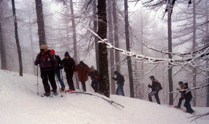 montagna gran paradiso neve ciaspolata escursione