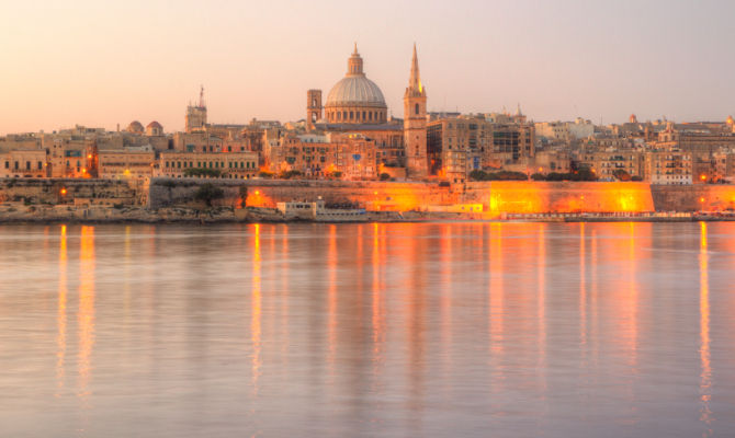 Malta, panorama di La Valletta<br>