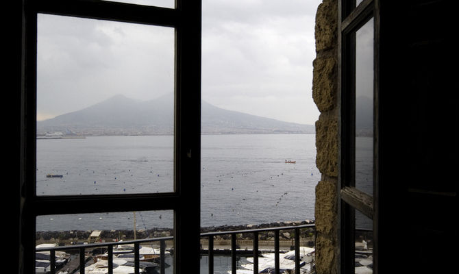 Vesuvio con la pioggia
