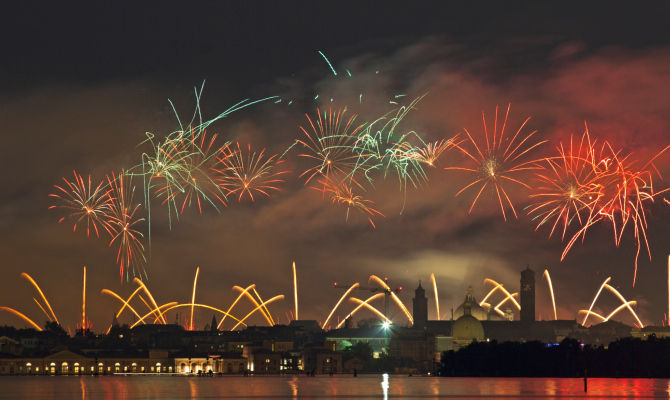 Spettacolo pirotecnico della Festa del Redentore<br>