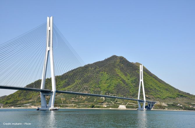 La superstrada Shimanami Kaido, dall’isola Honshu all’isola Shikoku, Giappone