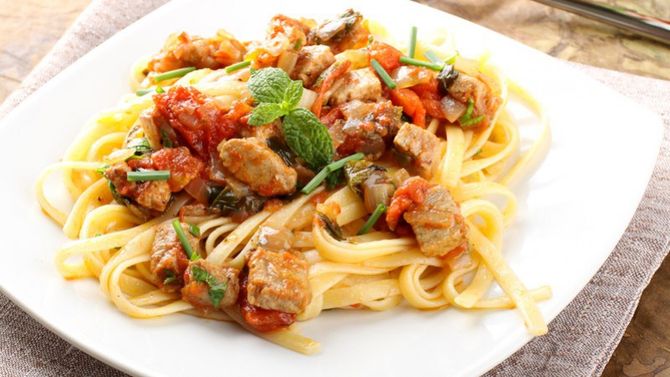Linguine con tonno