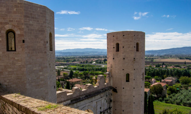 Veduta della pianura umbra da Spello<br>