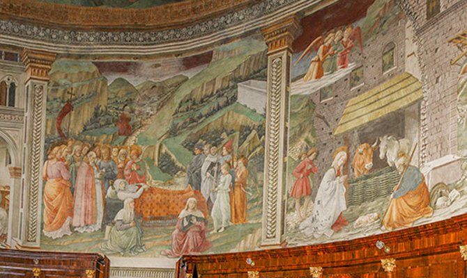 Spoleto, abside del Duomo affreschi