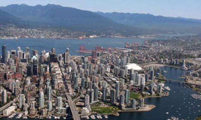 Veduta aerea di Vancouver