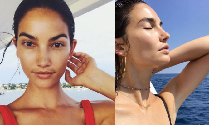 Lily Aldridge, vacanza in Francia