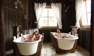 bagno, coppia, romanticismo, <br>