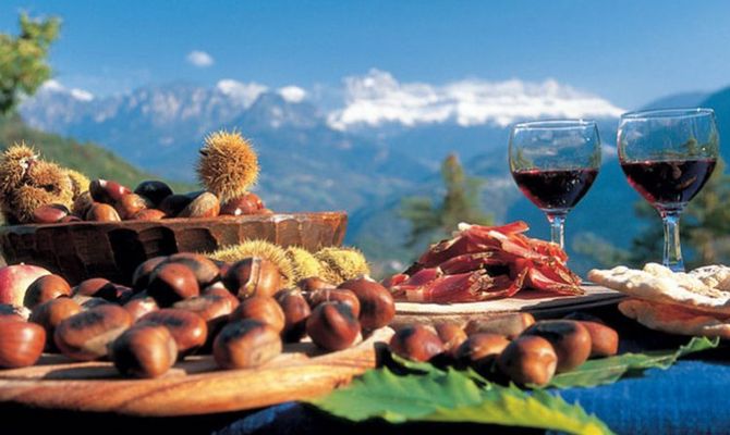 Castagne vino speck