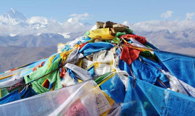 Bandiere con mantra Tibet
