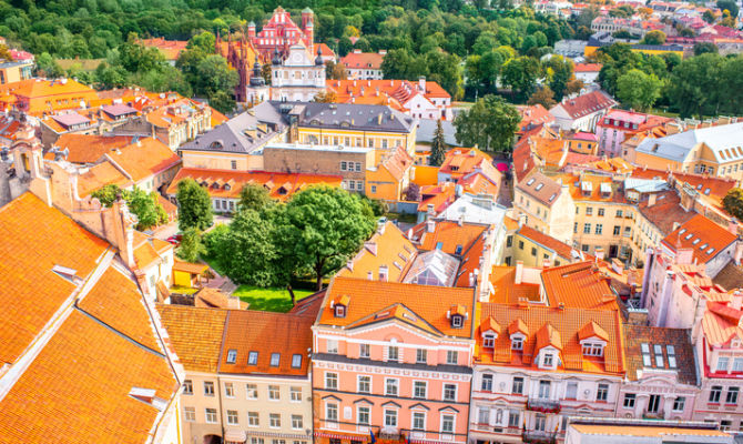 Panorama di Vilnius dall'alto