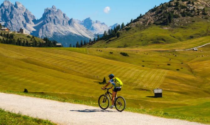 dolomiti, mountain bike, prati, sport, montagna<br>