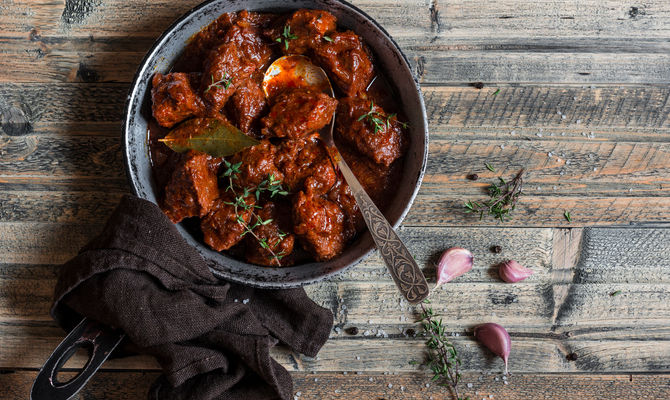 carne cotta con vino