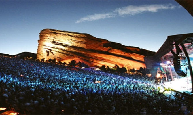 L'anfiteatro di Red Rocks durante un concerto