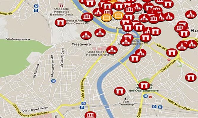 Mappa monumenti Roma sull'iPhone