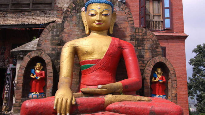 Statue di Buddha, Swayambunath Temple