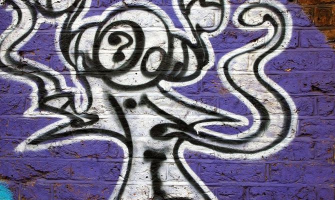 Graffiti su un muro a Deptford