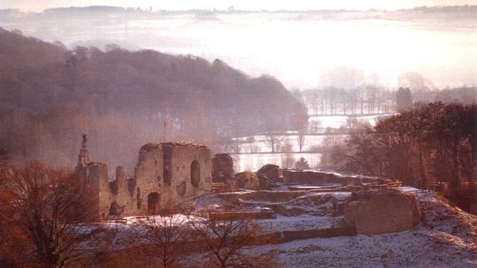 Valkenburg le rovine del Castello in inverno