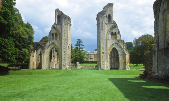 Glastonbury, abbazia, inghilterra<br>