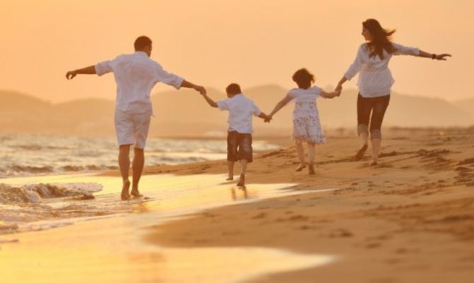 Famiglia in spiaggia