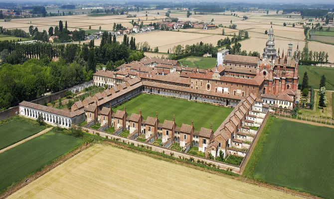 Vista erea della Certosa di Pavia | Foto: Paolo Airenti
