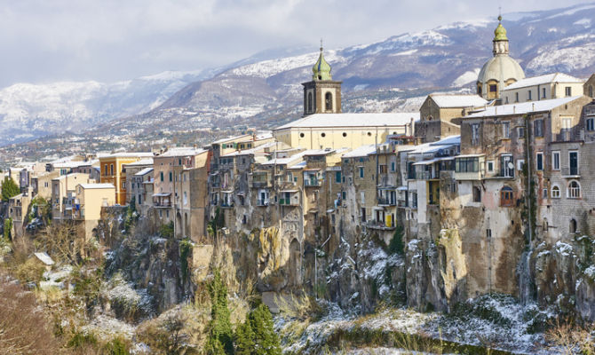 Sannio, panorama invernale di Sant'Agata dei Goti