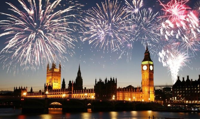 londra, fuochi d'artificio, festa