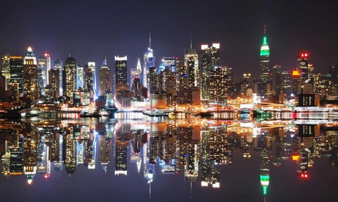 New York panorama notturno