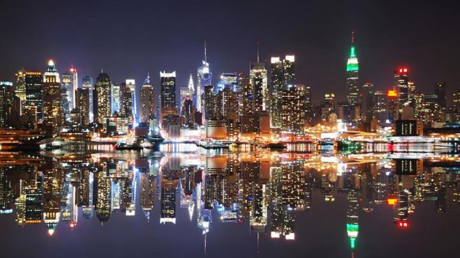 New York panorama notturno