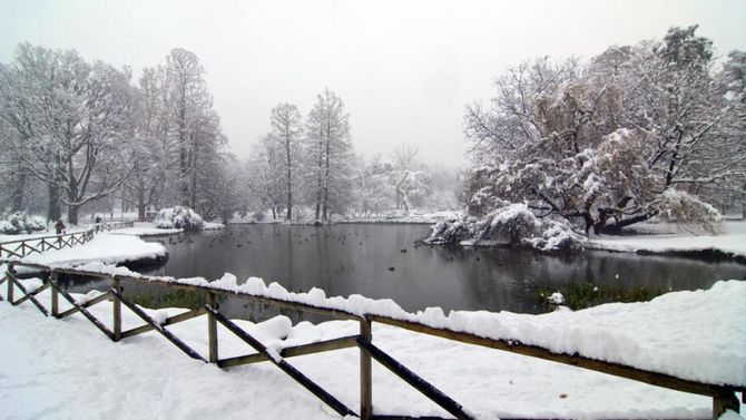 Milano, Parco Sempione con la neve