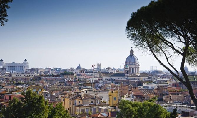 Panorama di Roma dal giardino del Pincio