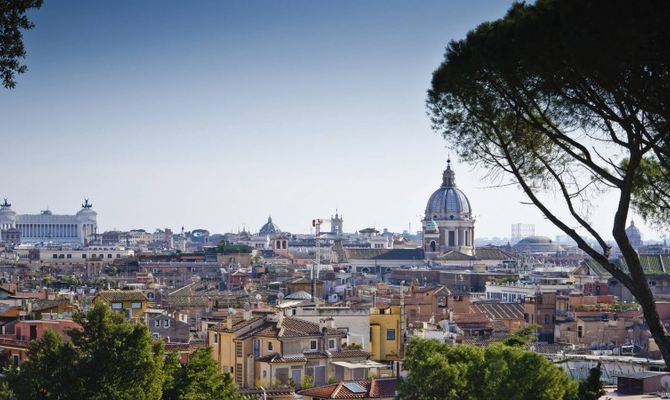 Panorama di Roma dal giardino del Pincio
