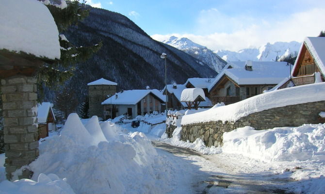 Paesaggio invernale di Etroubles