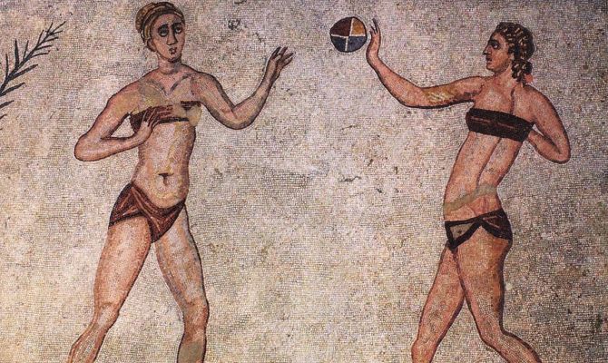 villa del casale piazza armerina sicilia mosaici ragazzi in bikini