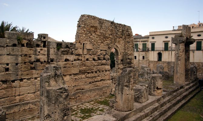 Uno scorcio del Tempio di Apollo a Siracusa
