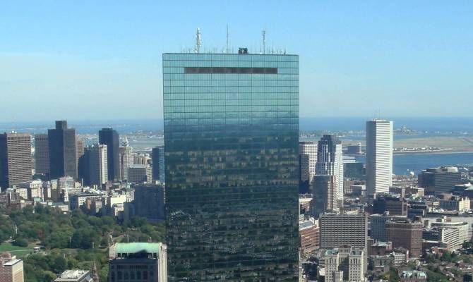 The John Hancock Tower, Boston skyline