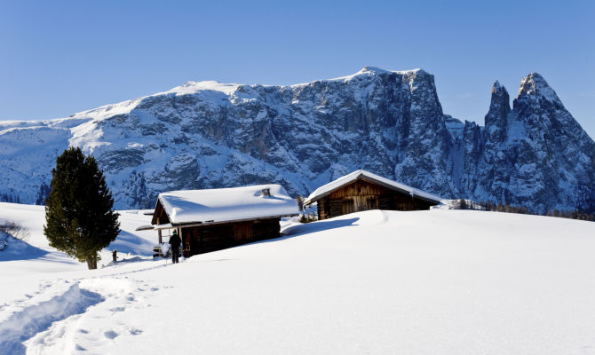 neve, tirolo, alpe di siusi