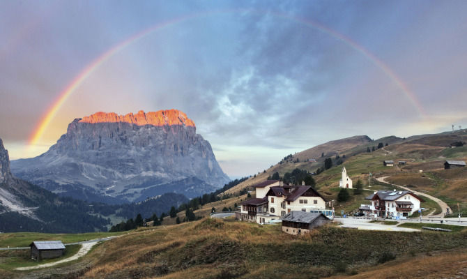 Gardena, dolomiti, montagna, arcobaleno, trentino alto adige<br>