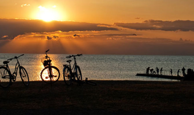 Tramonto in bicicletta