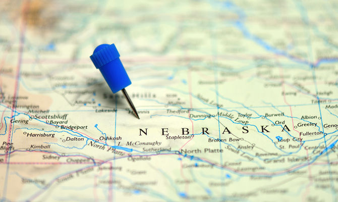Mappa del Nebraska