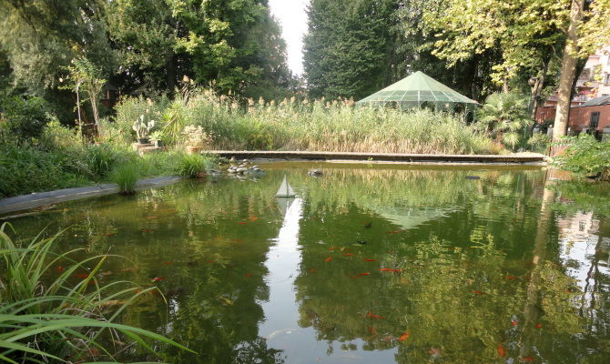 villa mylius giardino parco laghetto stagno pesci natura