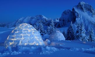 Igloo, montagna, neve