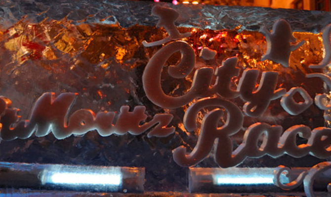 St. Moritz City Race logo sul ghiaccio