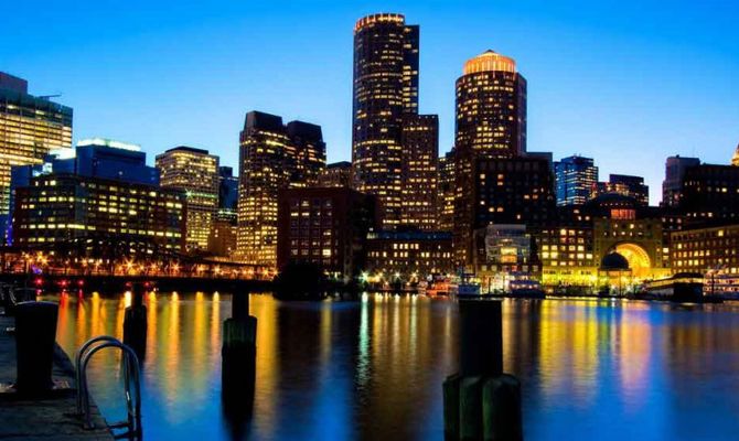 Boston skyline con grattaciali