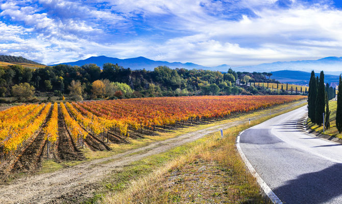 strana panoramica in Toscana<br>