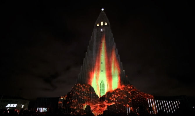 Chiesa, Hallgrímskirkja, Reykjavik, Islanda