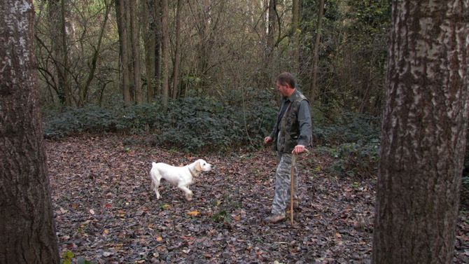 Trifolao Marco Varaldo con il cane da tartufo